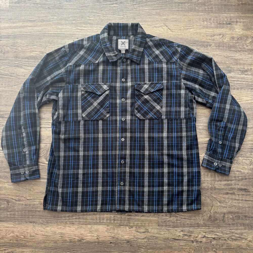 Vertx Flannel Shirt Mens XL Canyon River Plaid Long Sleeve Button Up Tactical